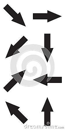 Arrows big black set icons, arrow icon, modern simple arrows, arrow vector collection cursor Vector Illustration