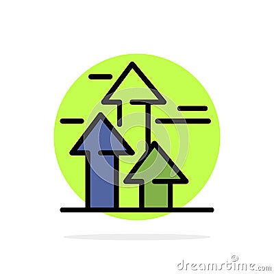 Arrows, Break, Breaking, Forward, Limits Abstract Circle Background Flat color Icon Vector Illustration