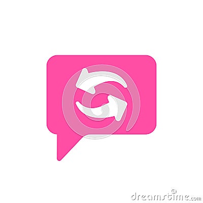 Arrows bubble chat refresh reload sync icon Vector Illustration