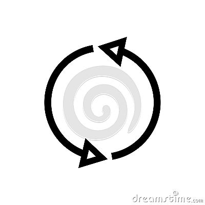 arrows cyclic rotation icon, two arrows recycling recurrence, renewal line symbols. Vector illustration. stock image. Vector Illustration