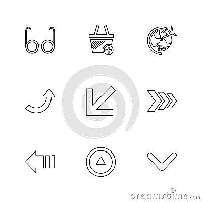 arrows , directions , pointer , arrow , user interface , arrow Vector Illustration