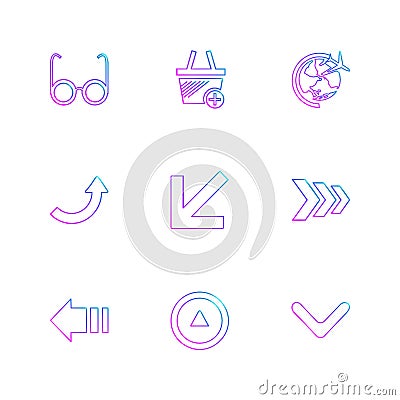 arrows , directions , pointer , arrow , user interface , arrow Vector Illustration