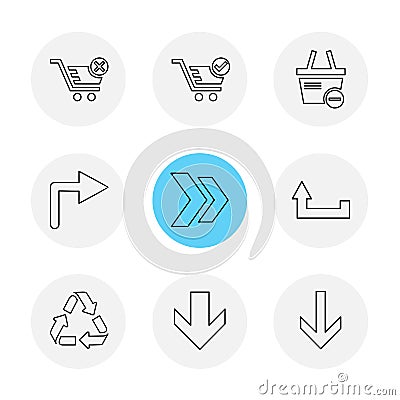 arrows , directions , pointer , arrow , user interface , arrow Vector Illustration