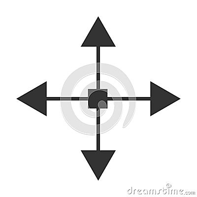 Arrows four directions icon. Navigation symbol. Sign multi path vector Vector Illustration