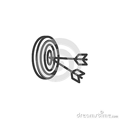 Arrows hit target line icon Vector Illustration