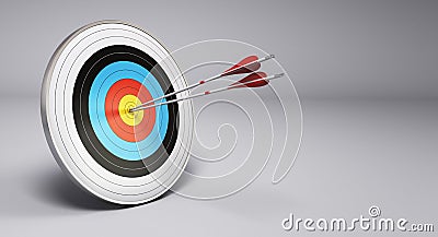 Arrows Hitting Target, Archery Cartoon Illustration