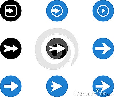 Arrows icon. Arrows Icons Big Set Line vector editable icons collection isolated on white background. Vector Illustration