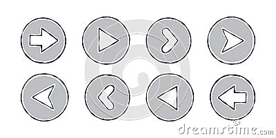 Arrows icons. Hand-drawn arrows vector collection. Modern simple arrows. Vector scalable graphics Stock Photo