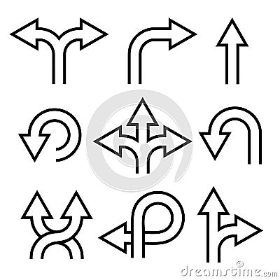 Arrows Icons Set Vector Illustration