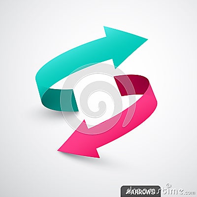 Arrows Logo Concept. Double Arrow Symbol. Vector Illustration