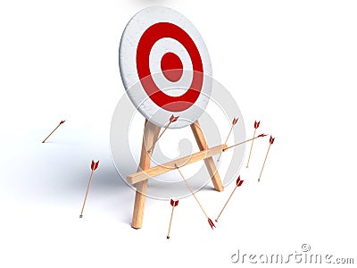 Arrows missing target Stock Photo