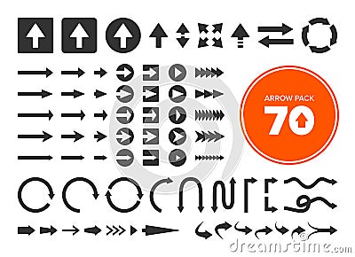 70 arrows Stock Photo