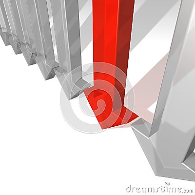 Arrows pointing downwards Stock Photo