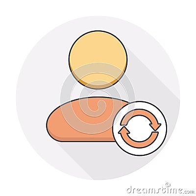 Arrows refresh reload sync user icon Vector Illustration