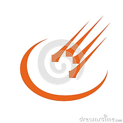 Arrow Orange for simple logo Stock Photo