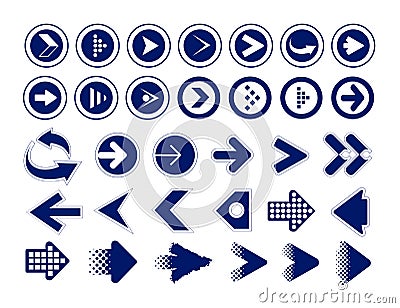 Arrows set of icons. Arrow icon. Arrow vector collection. Cursor. Modern simple arrows. Vector illustration. Vector Illustration