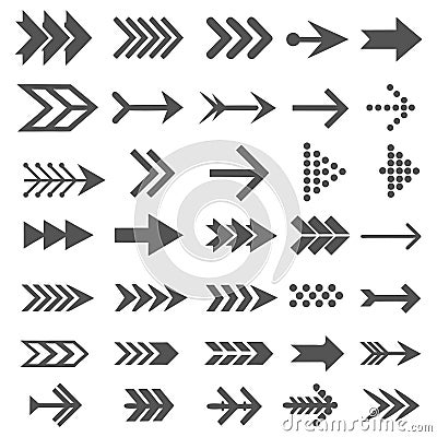 set of flat direction arrows pack of Arrows set icons arrow symbols and arrow sign vector collection arrow cursor modern simple ar Vector Illustration