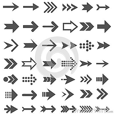 set of flat direction arrows pack of Arrows set icons arrow symbols and arrow sign vector collection arrow cursor modern simple ar Vector Illustration