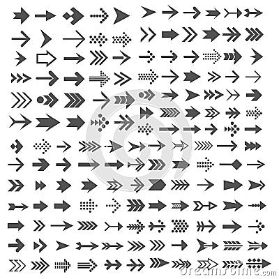 set of flat direction arrows pack of Arrows set icons arrow symbols and arrow sign vector collection arrow cursor modern simple ar Vector Illustration