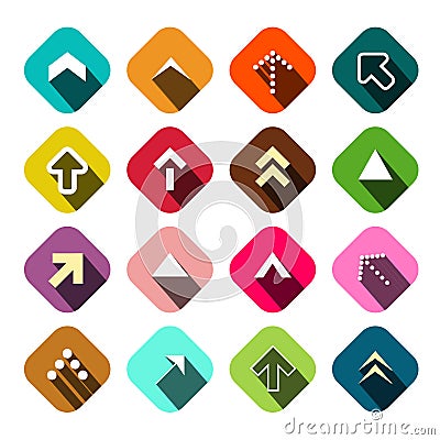 Arrows Set. Vector Flat Arrow Icons Vector Illustration