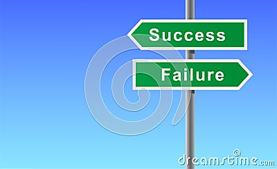 Arrows sign of success failure. Vector Illustration