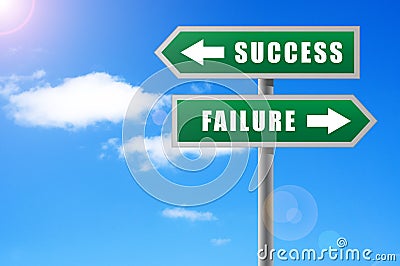 Arrows success failure. Stock Photo