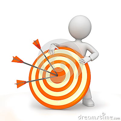 Arrows on target with figure Stock Photo