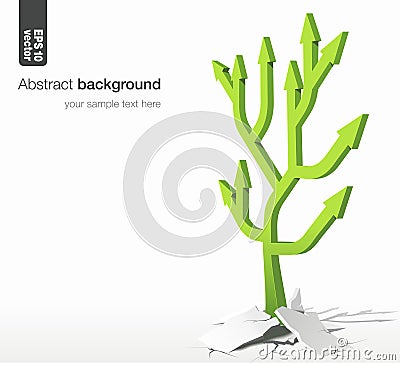 Arrows tree - growth concept. Vector background. Vector Illustration