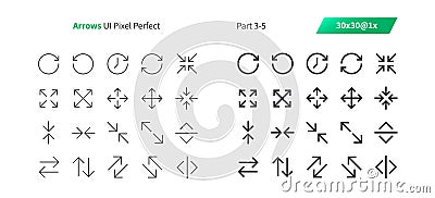 Arrows UI Pixel Perfect Well-crafted Vector Thin Line And Solid Icons 30 1x Grid for Web Graphics and Apps. Vector Illustration