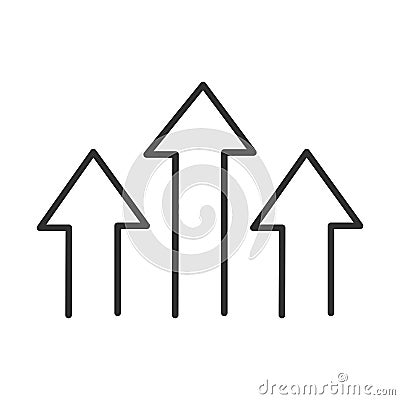 Arrows up direction guide line icon Vector Illustration