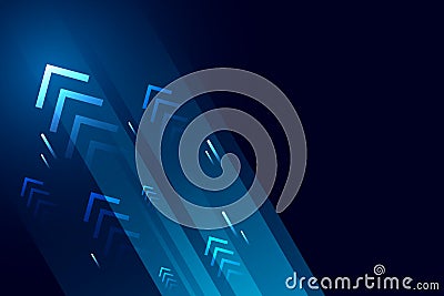 Arrows up with speed line on blue background, copy space composition, technology speed development concept. Stock Photo