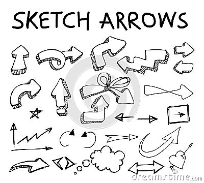 Arrows on white background. Vector Illustration