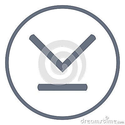 Grey circle with Download symbol Stock Photo