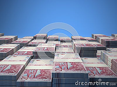 ARS. Closeup Argentine peso banknotes background Stock Photo
