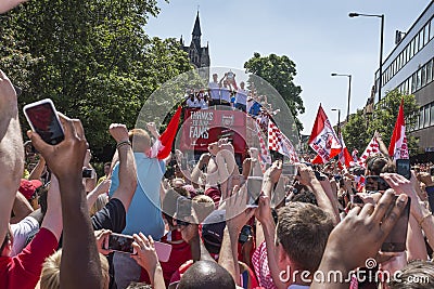 Arsenal FA Cup victory parade 2014 Editorial Stock Photo