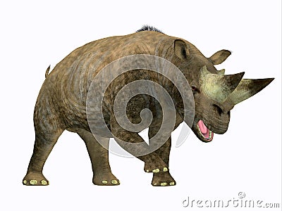 Arsinoitherium Mammal Side Profile Stock Photo
