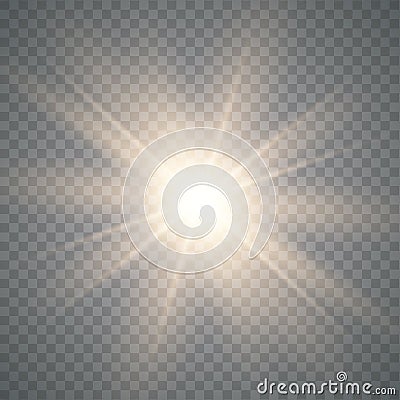 Yellow glowing light Vector Illustration