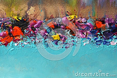 Art Abstract acrylic and watercolor smear blot painting. Color horizontal texture background Stock Photo