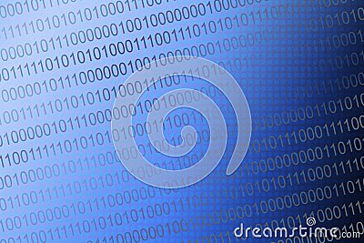 Binary digits blue pattern blurred background Stock Photo