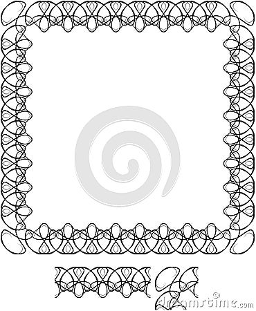 Art brush swirl border Stock Photo