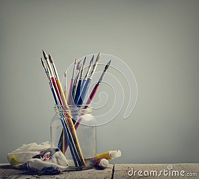 Art Brushes Stock Photo