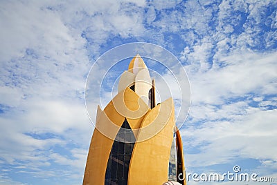 Art Building Vietnam on blue sky Stock Photo