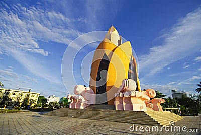 Art Building Vietnam on blue sky Stock Photo