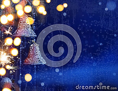 Art christmas lights background Stock Photo