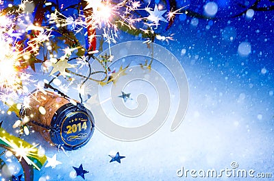 Art Christmas and 2014 New year party background Stock Photo