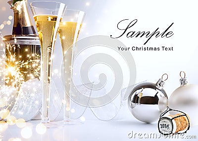 Art Christmas or New Year's party invite Stock Photo