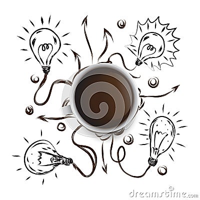 Art coffee business drawn icon symbol vector idea . Vector Illustration