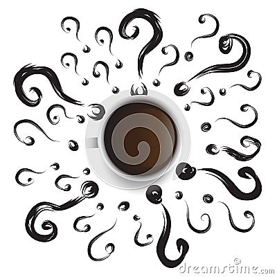 Art coffee business question drawn icon symbol vector idea. Vector Illustration