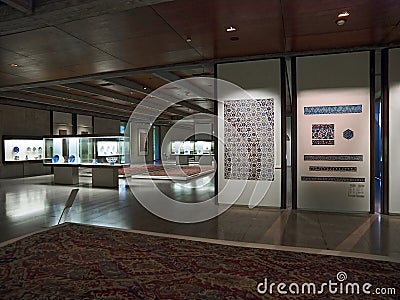 Art collection Inside Calouste Gulbenkian museum in Lisbon - tiles Editorial Stock Photo