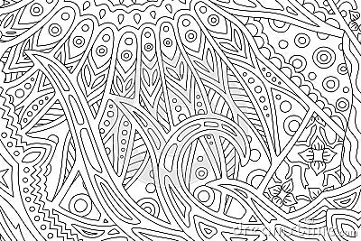 Art for coloring book with decorative seascape Vector Illustration